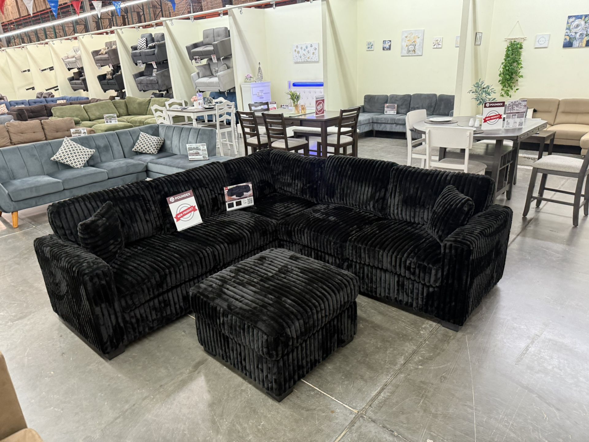 New Black Sectional