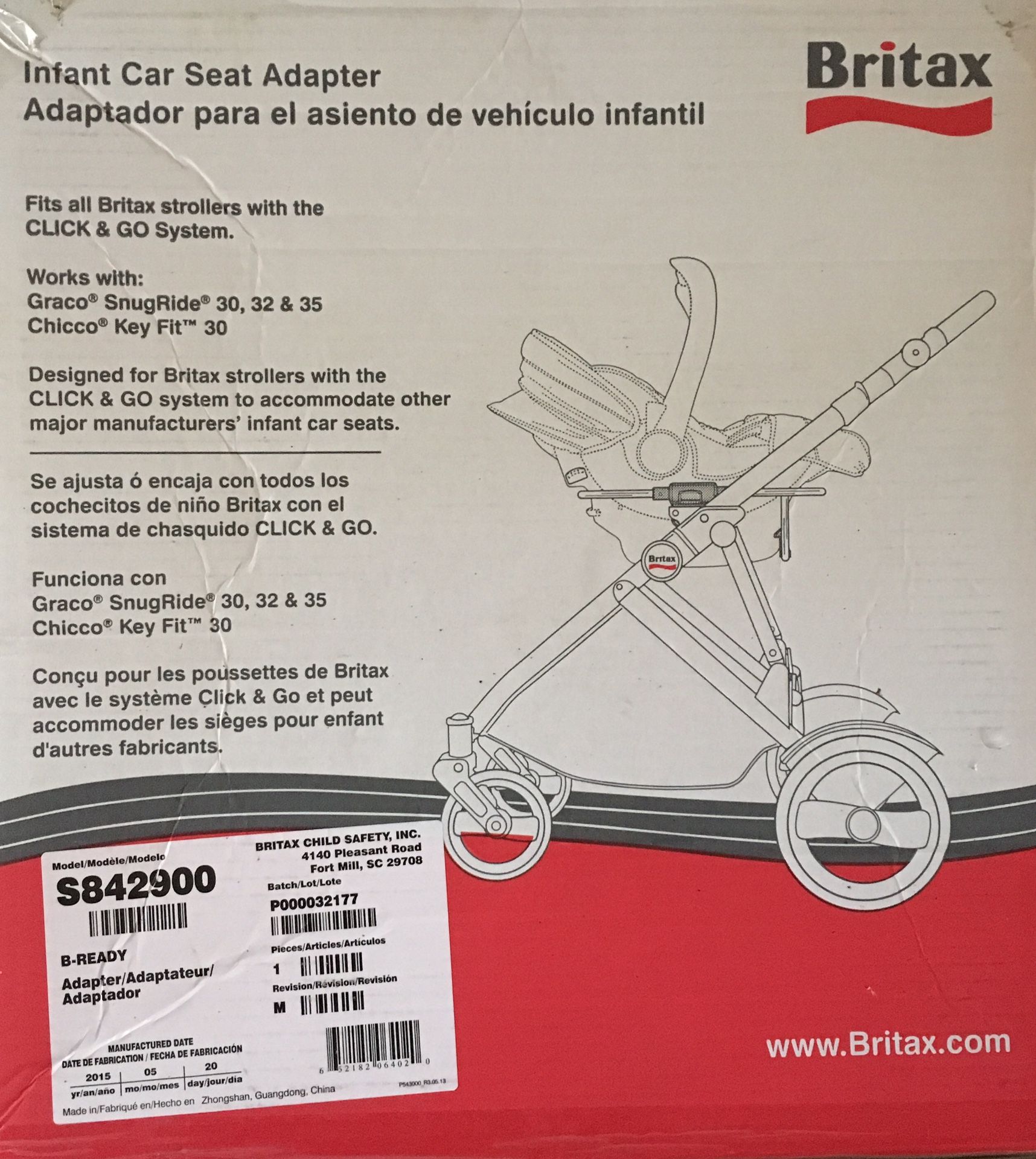 Infant Car Seat Adapter- Britax, Graco, Chicco compatible