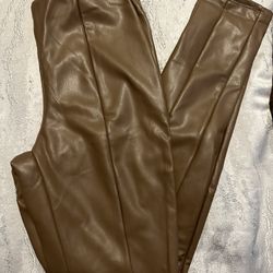 New Taupe Leather Pants Size Small