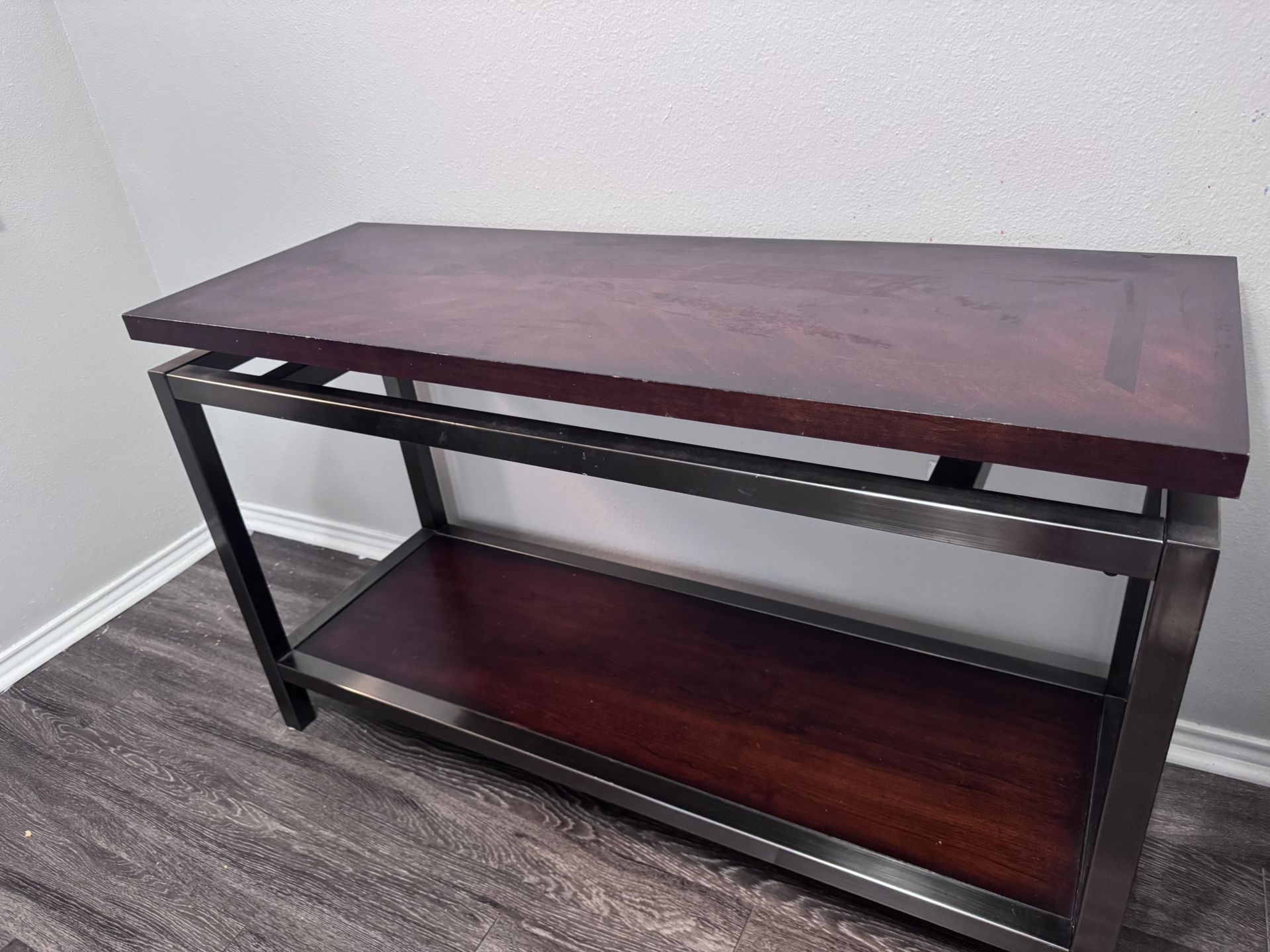 Wood and metal console table