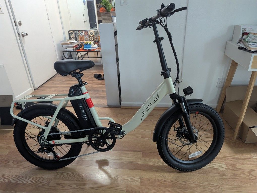 INVANTI 20" Fat Tire Step-Thru Folding Electric Bike 900W Peak 45 Miles 20MPH