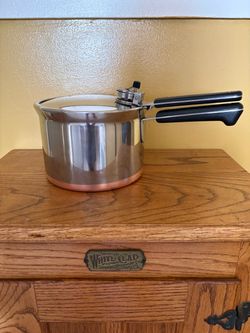 Vintage Revere Ware 4 Quart Stainless Steel Pressure Cooker with Copper Clad Bottom