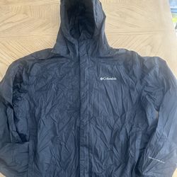 Columbia Watertight II Jacket Mens Black Omni Tech Hooded Rain Jacket XL