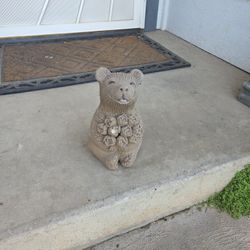 Clay Bear holding Flowers!