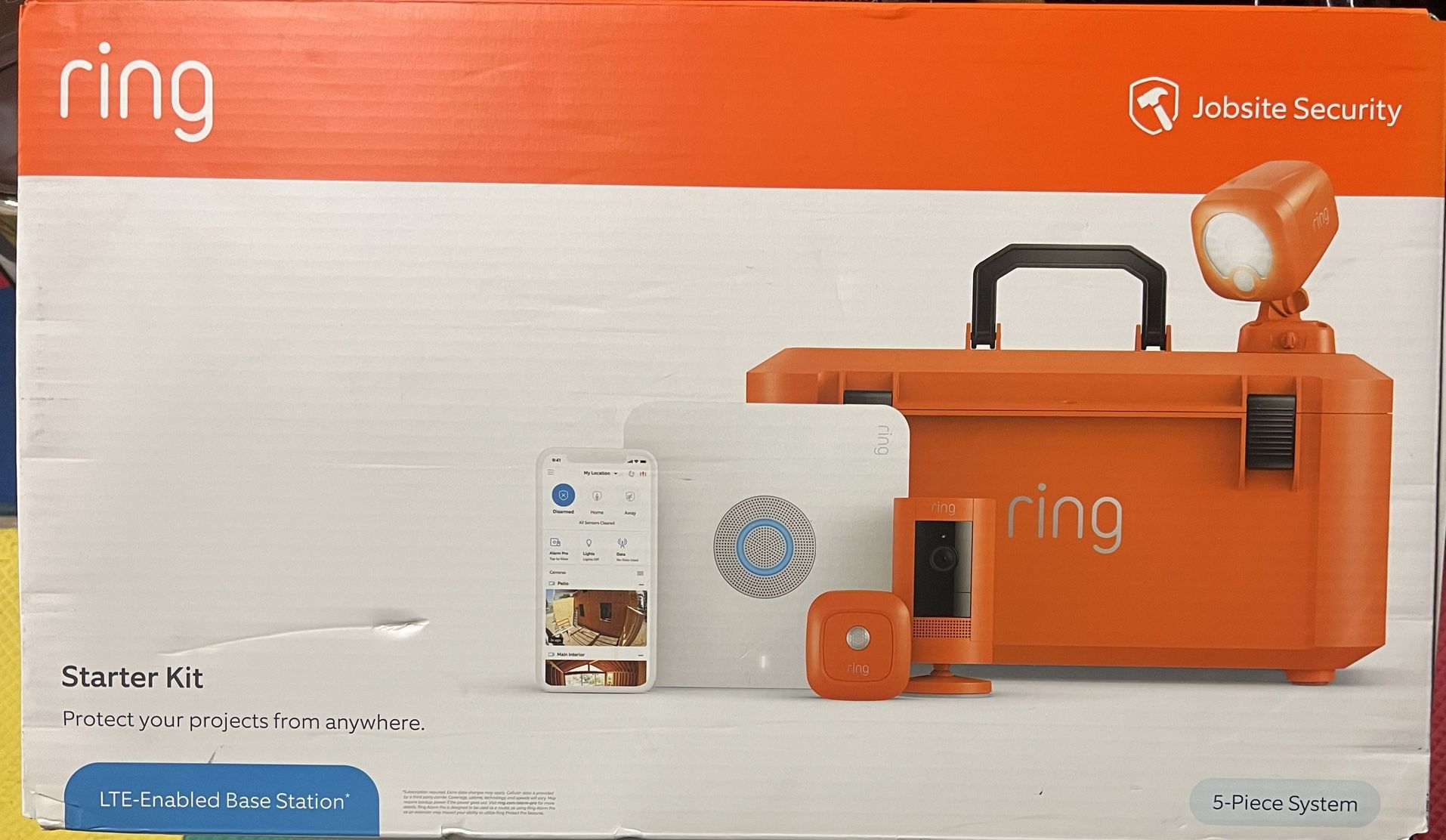 Ring Jobsite Security 5Piece Starter Kit w/extra Light for Sale in