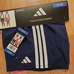 Girls Size Large (14/16) Adidas Youth 2-pack (Pink/ Navy Blue)