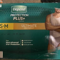 Depends Protection Plus Ultimate Absorbency S-M Men BO