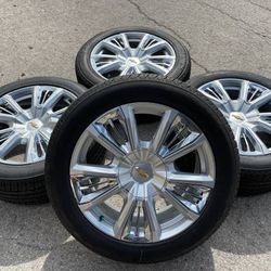 New 22” GMC Chevy Rims And New Tires 22 Wheels Silverado Tahoe