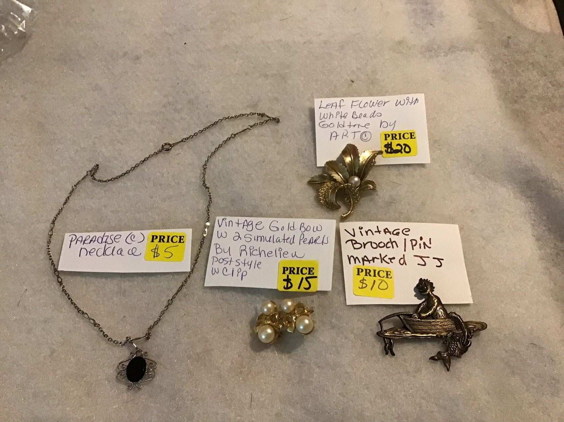Necklace , Earrings, Brooches $5-$20 Each Review Pictures