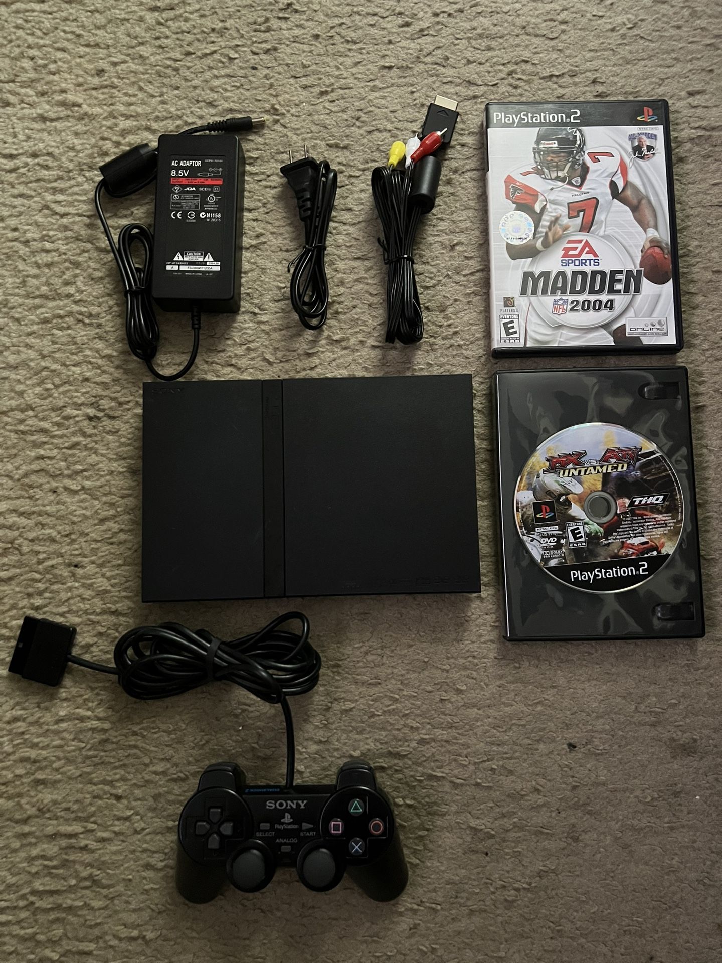 Sony PlayStation 2 PS2 Slim - Black (SCPH-70012), 1 Controller, Cords, Tested
