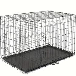 New World Newly Enhanced Single Door New World Dog Crate, Includes Leak-Proof Pan, Floor Protecting Feet, & New Patented Features,  48” L, 29”W, 39” H