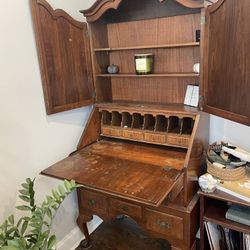 Retro Vintage  Solid Wood 1937 Secretary Desk 