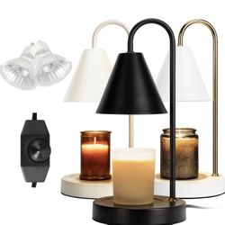 Candle Warmer Lamp with 2 Light Bulbs Black