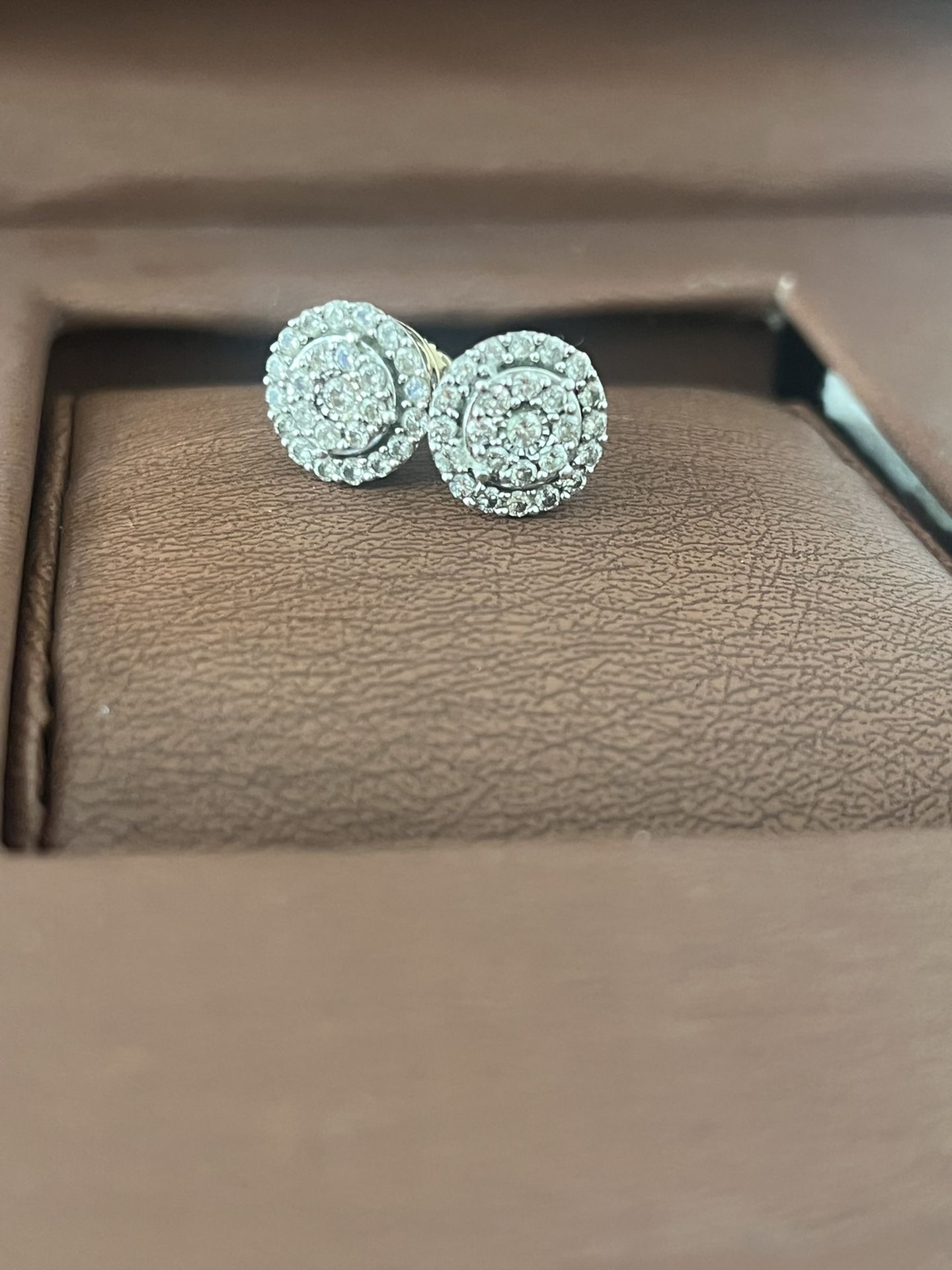 2 Karat Real Diamond Earrings With 10k Backing 