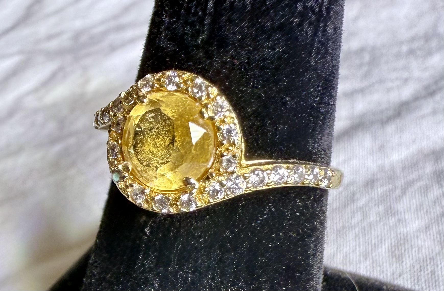 Gold Sterling Silver Citrine Ring