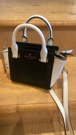 Kate Spade Geraldine Patterson Drive Black Cement Shoulder Satchel Bag 