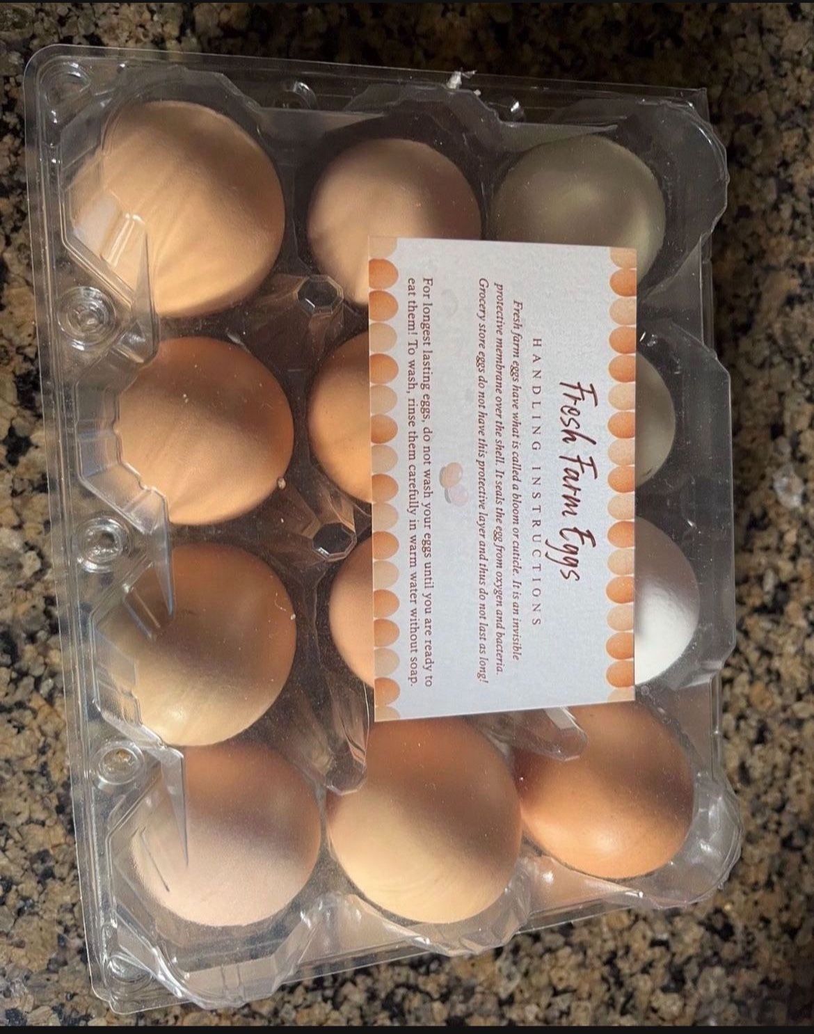 Dozen Fresh Unwashed eggs from Young Backyard Hens