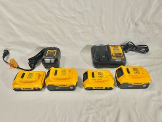 Brand new never used DeWalt 5Ah batteries and 2Ah batteries and chargers