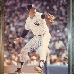 Signed Jim Catfish Hunter New York Yankees 8x10 Photo Autograph MLB Baseball Picture Auto