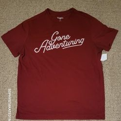 NWT MENS GOODFELLOW & CO GONE ADVENTURING T SHIRT MAROON SIZE L