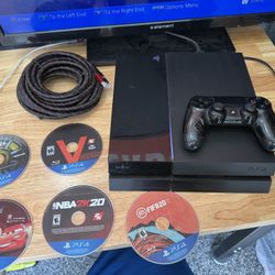 Sony PlayStation 4 500GB Console - Black (CUH-1001A) Wires Remote & 5 Games Lot   Sony PlayStation 4 500GB Gaming Console - Black (CUH-1001A) has powe