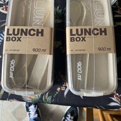 Beige Stackable Bento Lunch Box Kit, 3-In-1 Compartment Wheat Straw Lunch Containers with Tableware, -the-Go Meal and Snack Containers Both For 20