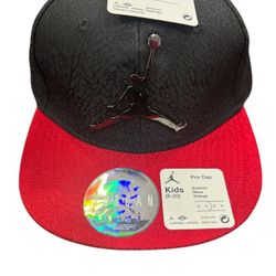 Jordan Hat Cap Snap Back Black Red Youth Elephant Print Jumpman Logo Nike Air