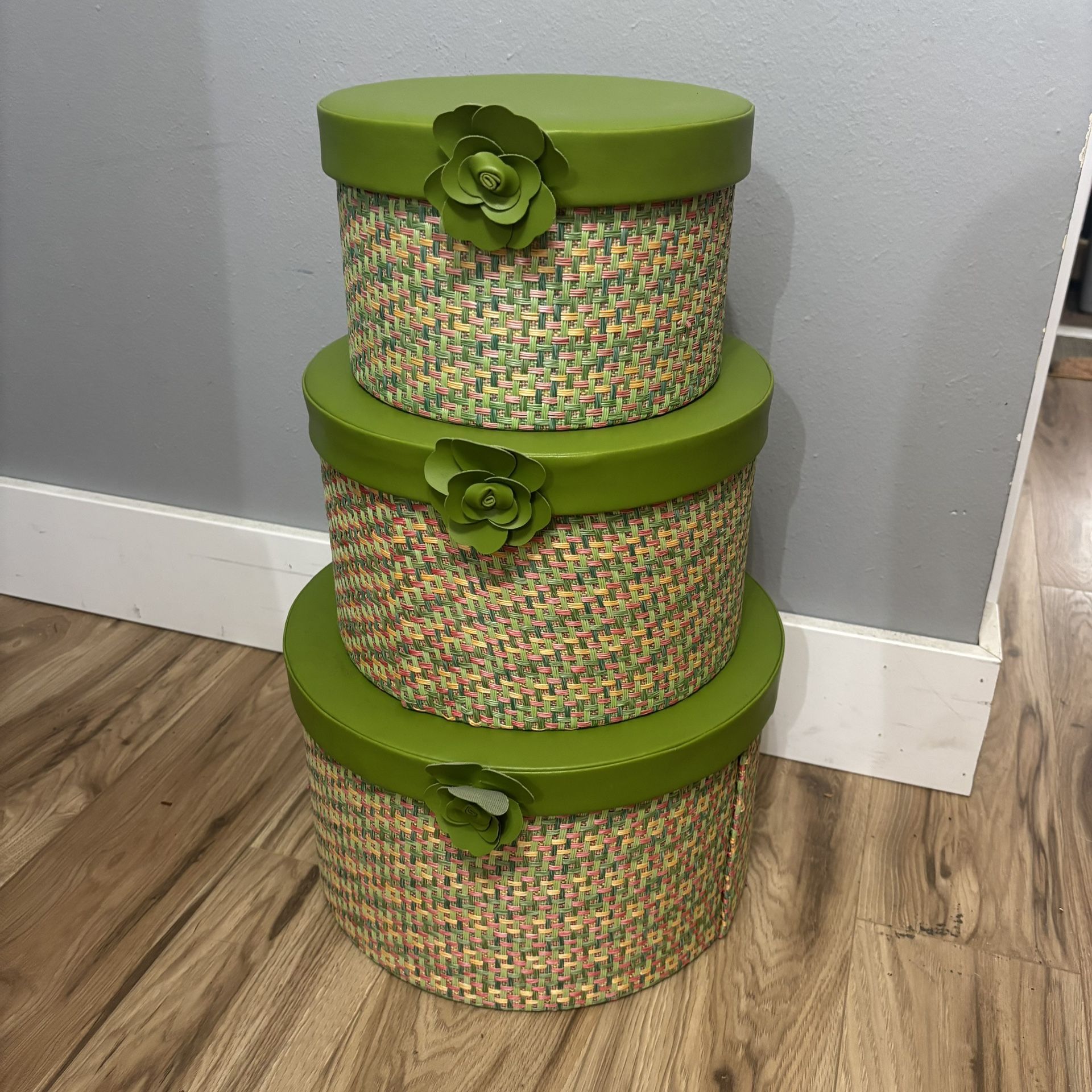Green Stacking Boxes