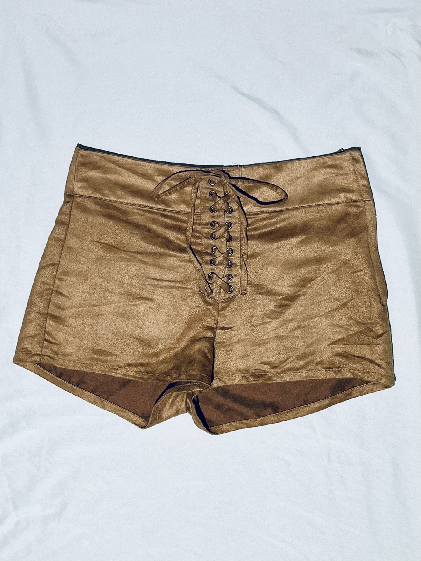 Divided Faux Suede Tan Hippie High Waist Mini Shorts Size 4 Women’s