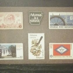 Arkansas Is A Natural Stamps Postcard Club Mitchel Color Cards Vintage Collectible Postcard Post Card PC