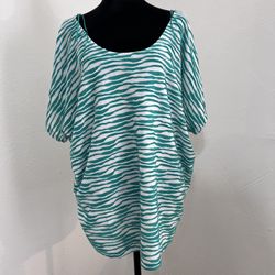 New Kim & Cami Tops | Kim & Cami Blouse Size XL | Color: Green white | 