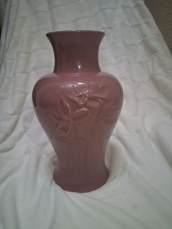 Vintage Haeger Large Mauve Purple Vase Floral Textured