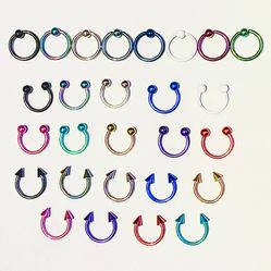 Captive Bead Ring Spike Horseshoe 16g 8mm 5/16"