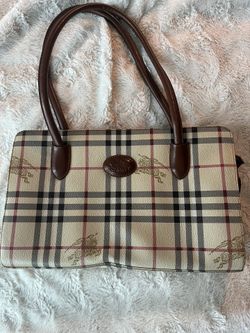 Vintage Burberry Bag Like New-Beige Plaid Print 