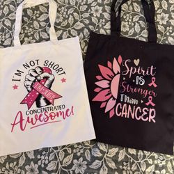 Canvas tote Bags Breast Cancer Awareness 