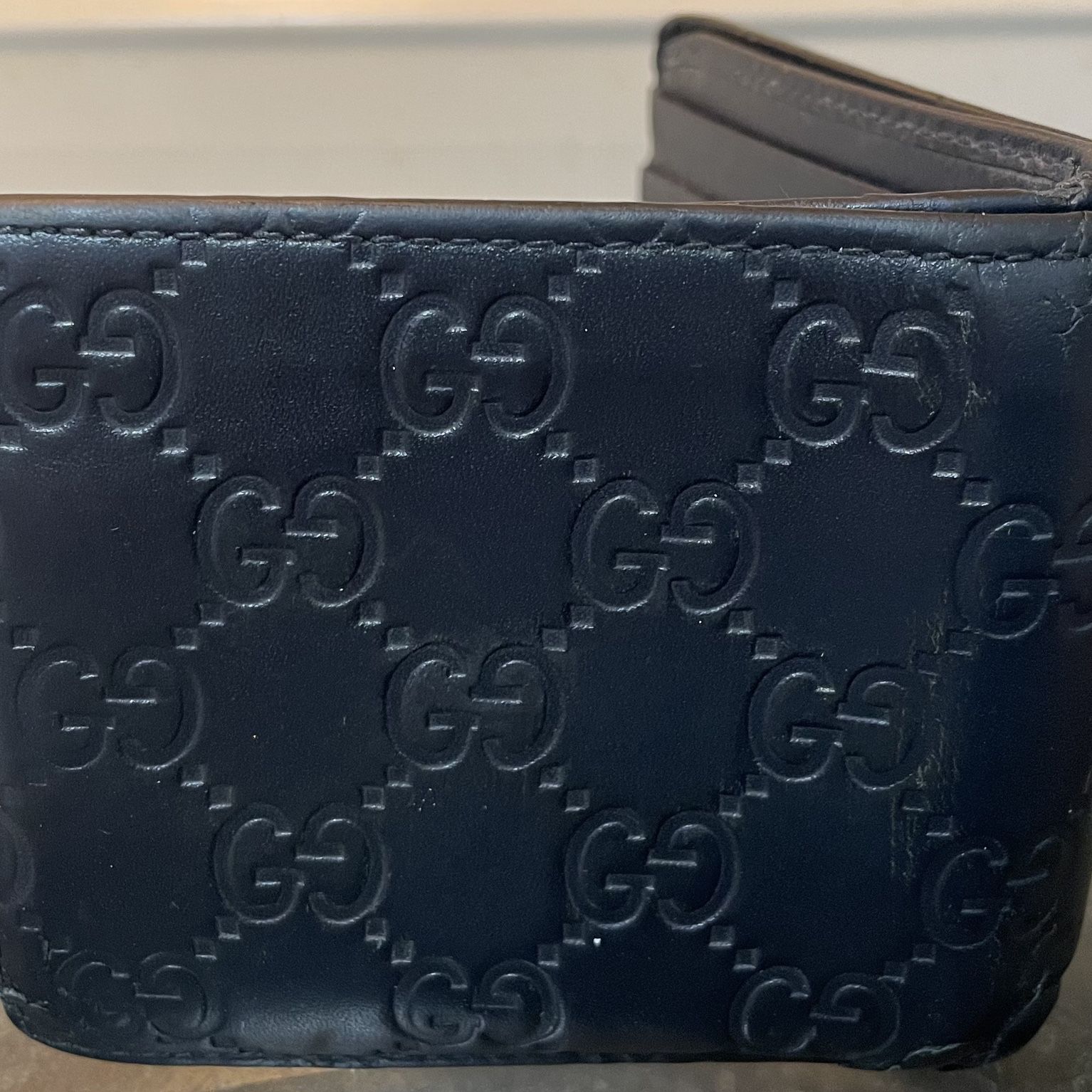 Dark Blue Gucci Leather Wallet 