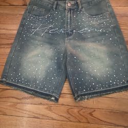 Rhinestone Mens Jorts