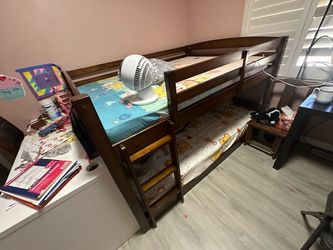 Rock solid bunk bed full size up and down, convertible 2 separate beds