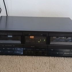 Cassette Tape Player Dual Deck Vintage Home Stereo Sound System 