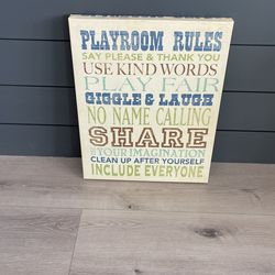 Playroom canvas Sign