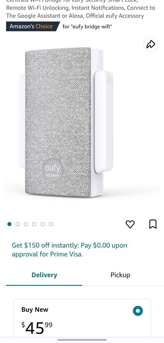 Certified Wi-Fi Bridge for eufy Security Smart Lock, Remote Wi-Fi Unlocking, Instant Notifications, Connect to The Google Assistant or Alexa, Official