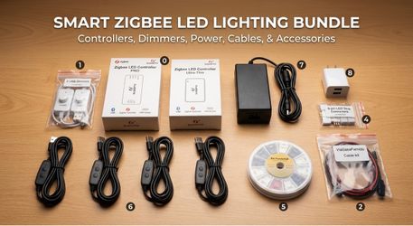 Smart & Custom LED Lighting Bundle – Gledopto Zigbee Controllers, Power Supply, PWM Cables & Hardware