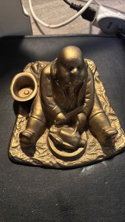 Antique  Brass Glutton ink well   1900’s