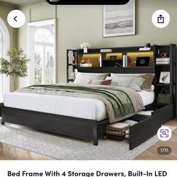 Queen Size Bed Frame With Under Bed Storage (Brand New In The Box)