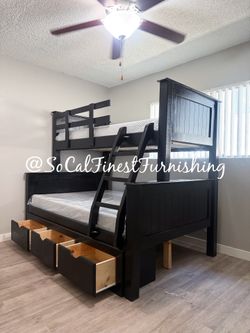 Twin Bunk Bed And Mattress With Drawers 