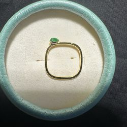 18k Gold Emerald And Diamond Ring