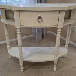 Vintage Cream Demilune Console Table