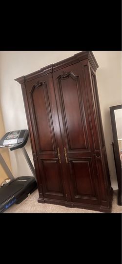 Large Wood Armoire Wardrobe Cabinet/Drawer