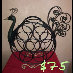 PEACOCK SHAPED WINE BOTTLE HOLDER CHECK OUT MY PROFILE FOR MORE GREAT ITEMS 