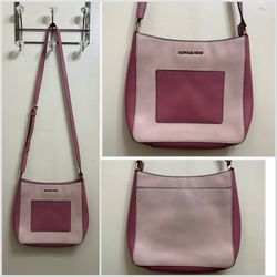 Michael Kors P I N K Gloria Saffiano Leather Crossbody Purse